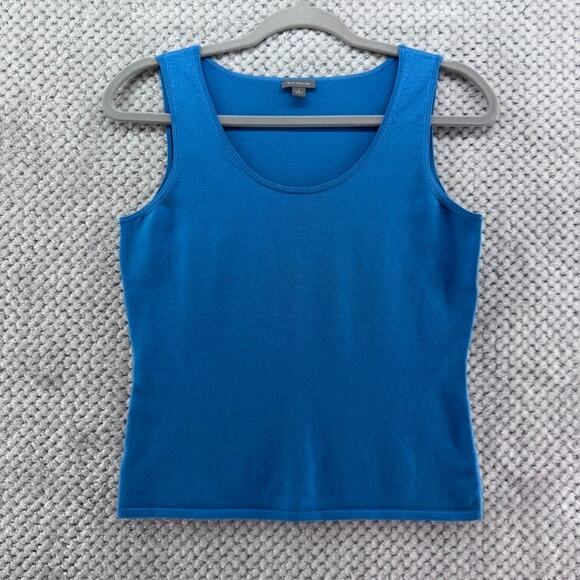 Ann Taylor Cardigan Tank Set Womens S Blue Silk Front Tie Scoop Neck Whimsi - Picture 9 of 14